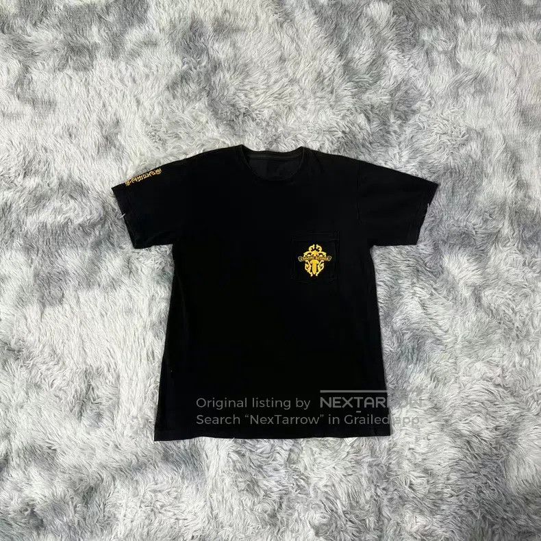 Chrome Hearts CHROME HEARTS Size M Black and yellow vine scroll sword sho Size US M / EU 48-50 / 2 - 2 Thumbnail