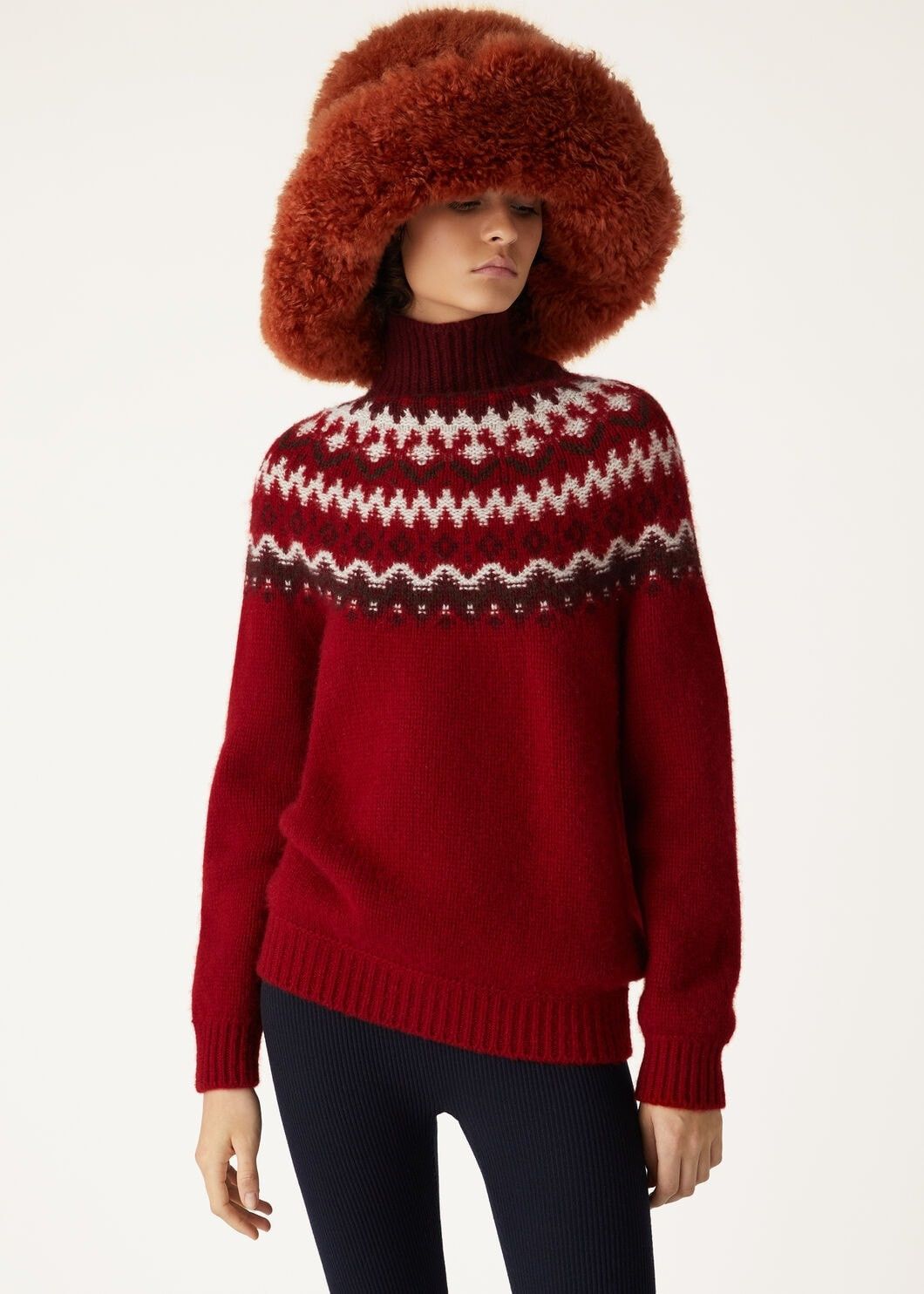Loro Piana o1w1db10825 FAO5135 Alpe Pile Turtleneck Sweater in Red Size L / US 10 / IT 46 - 4 Thumbnail