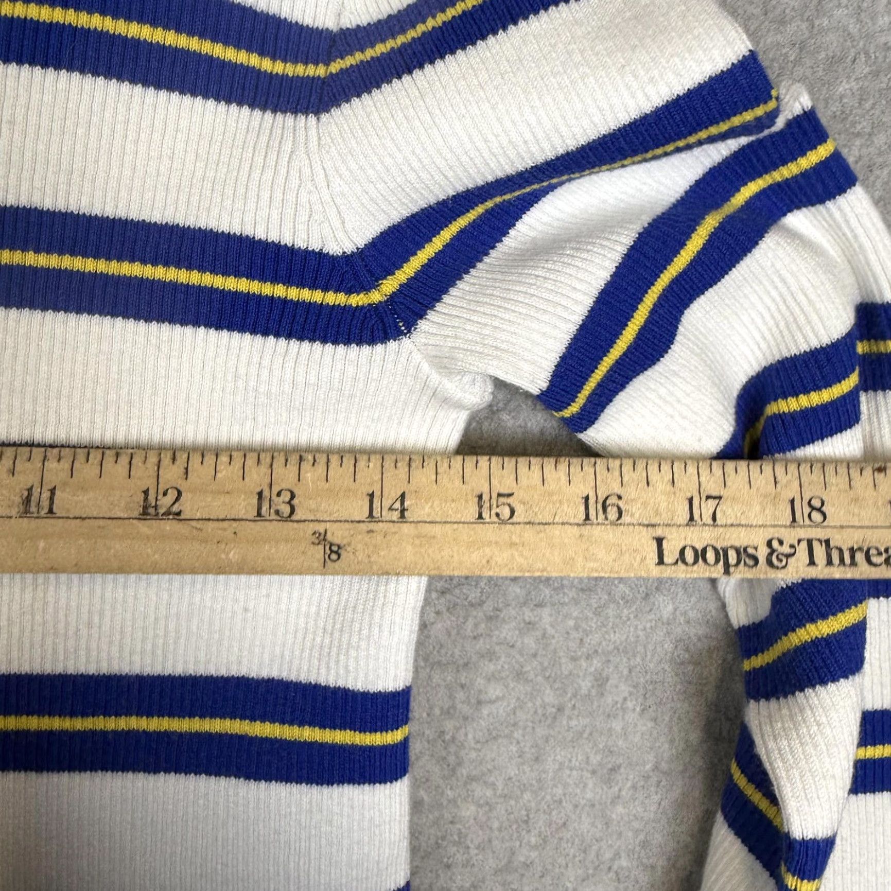 Ralph Lauren Lauren Ralph Lauren Shirt Womens M White Long Sleeve Blue Top Size M / US 6-8 / IT 42-44 - 4 Thumbnail