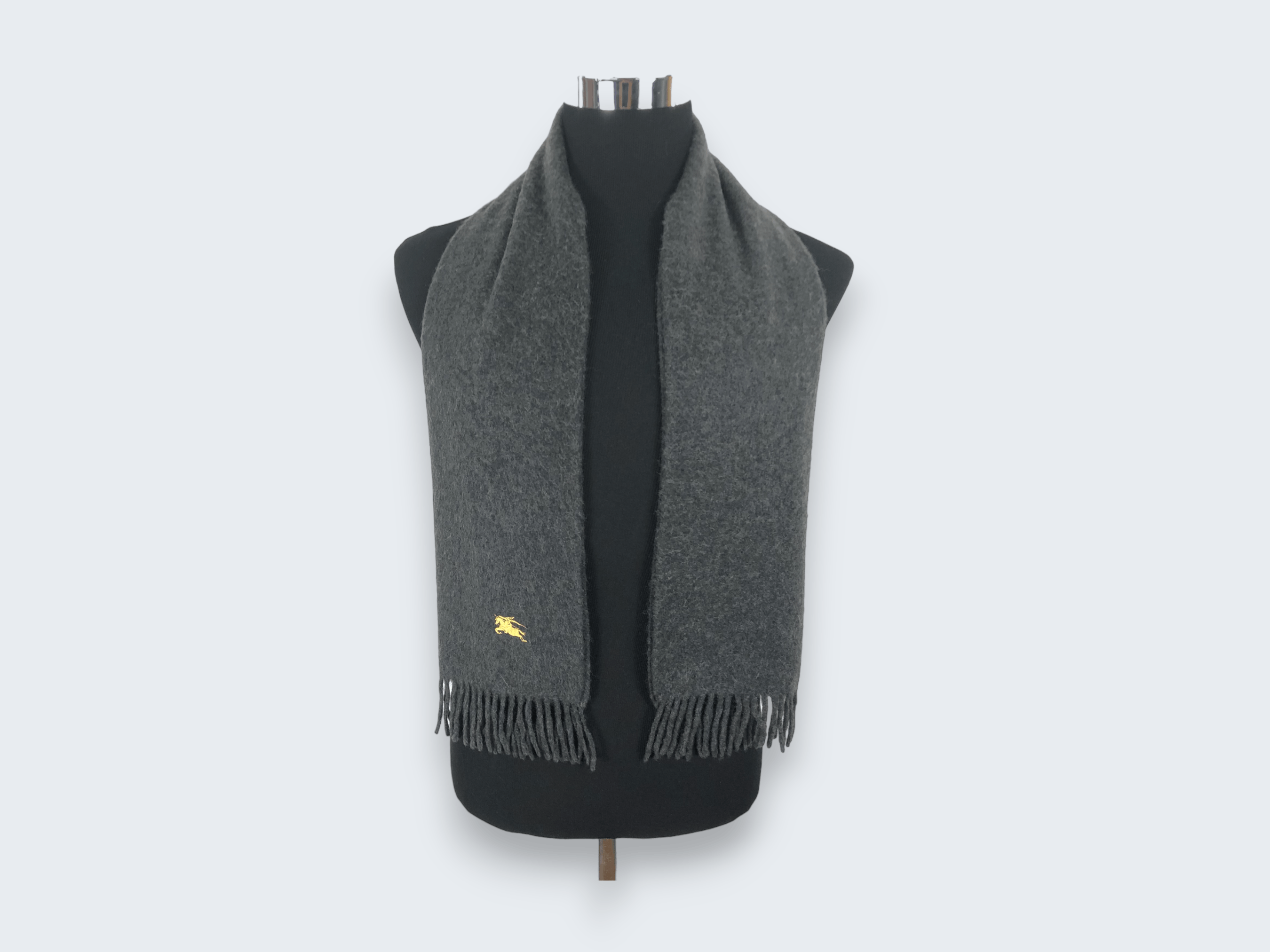Burberry × Vintage Vintage 90s Burberry Scarf Muffler Grey Mf180 Size ONE SIZE - 1 Thumbnail