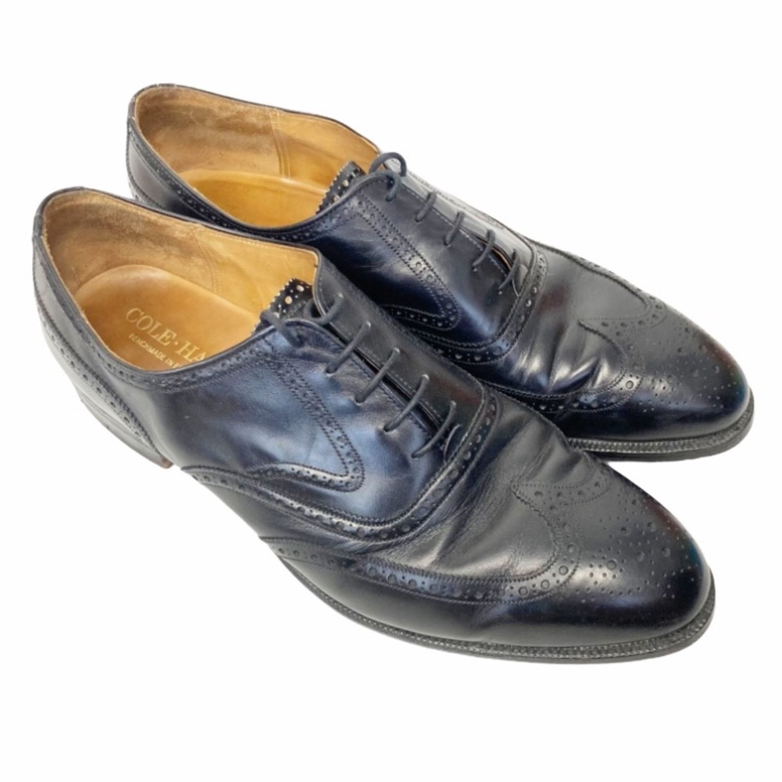 Cole Haan Black Leather Wingtip Dress Shoes Sz 12