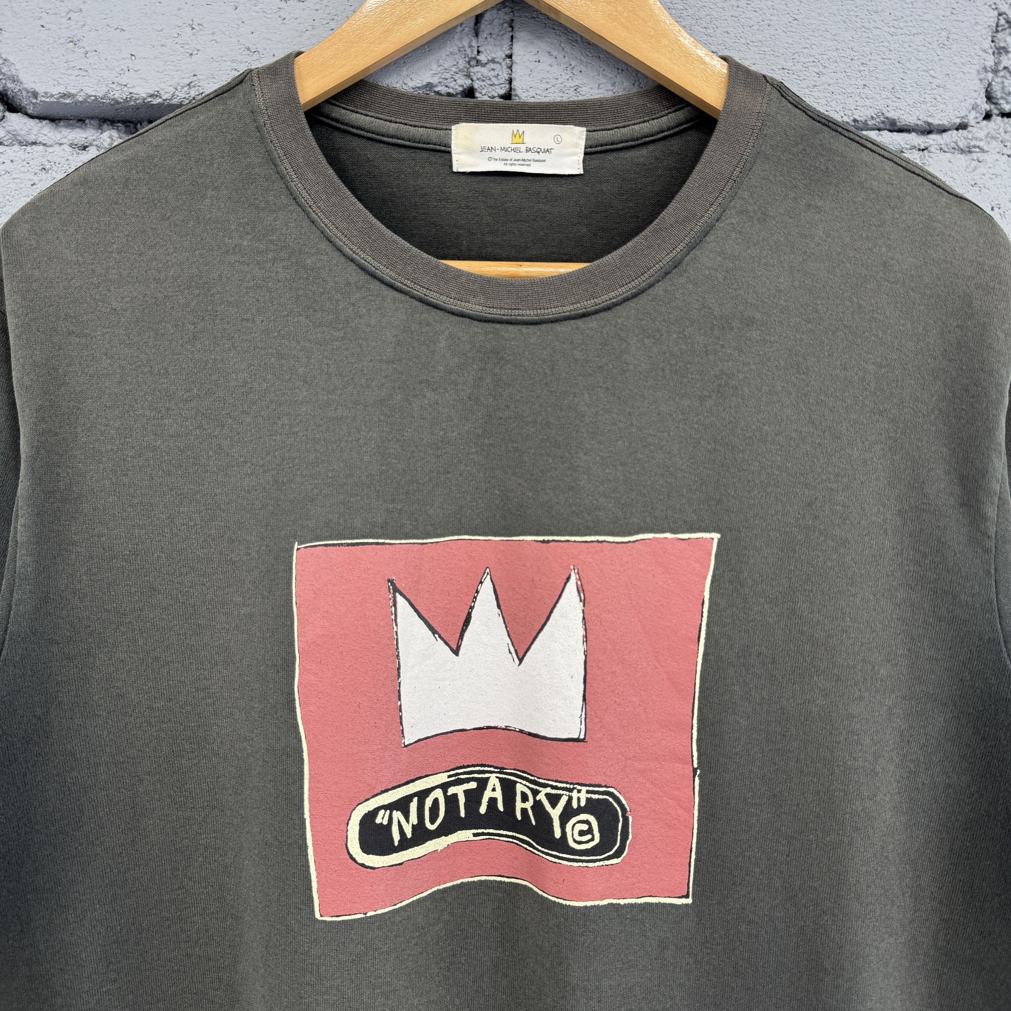 Jean-Michel Basquiat Vintage Jean-Michel Basquiat "Notary" Sunfaded Tshirt Size US L / EU 52-54 / 3 - 3 Thumbnail