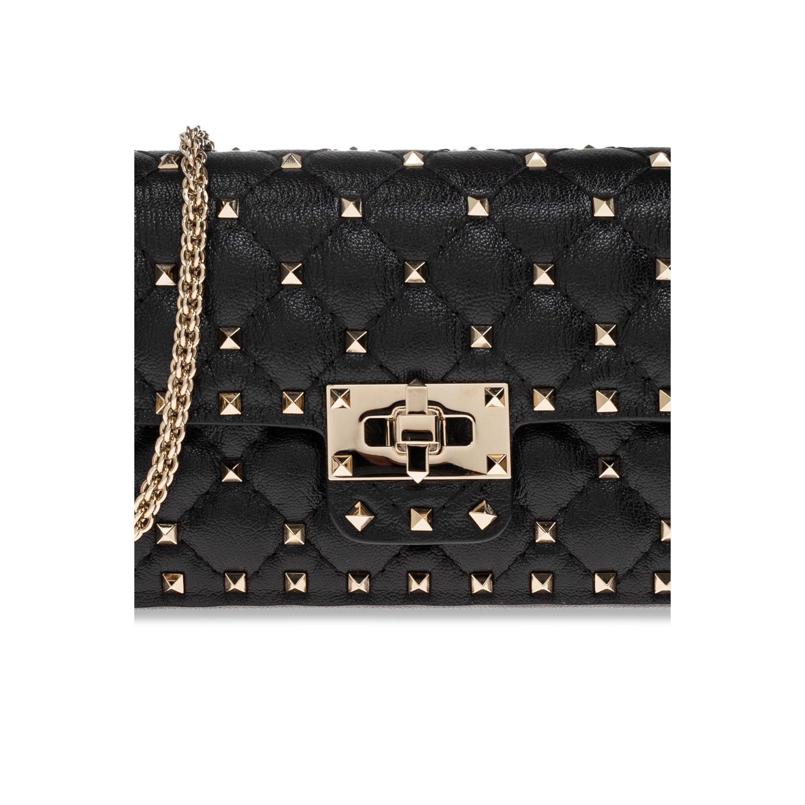Valentino VALENTINO GARAVANI Black Leather Rockstud Shoulder Bag New & Size ONE SIZE - 5 Thumbnail