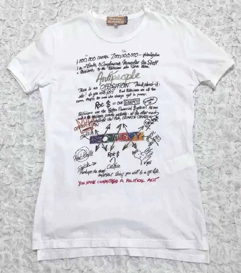 Vivienne Westwood Vivienne Westwood Punk graffiti letters on a short sleeve Size M / US 6-8 / IT 42-44 - 1 Thumbnail