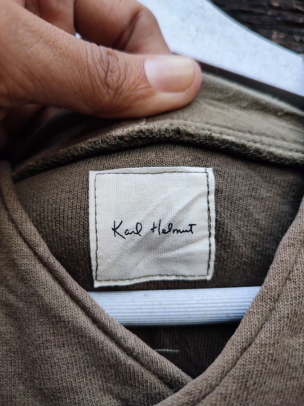 Karl Helmut Vintage Karl Helmut Olive Full-Zip Hoodie with Embroidery Size US M / EU 48-50 / 2 - 13 Thumbnail