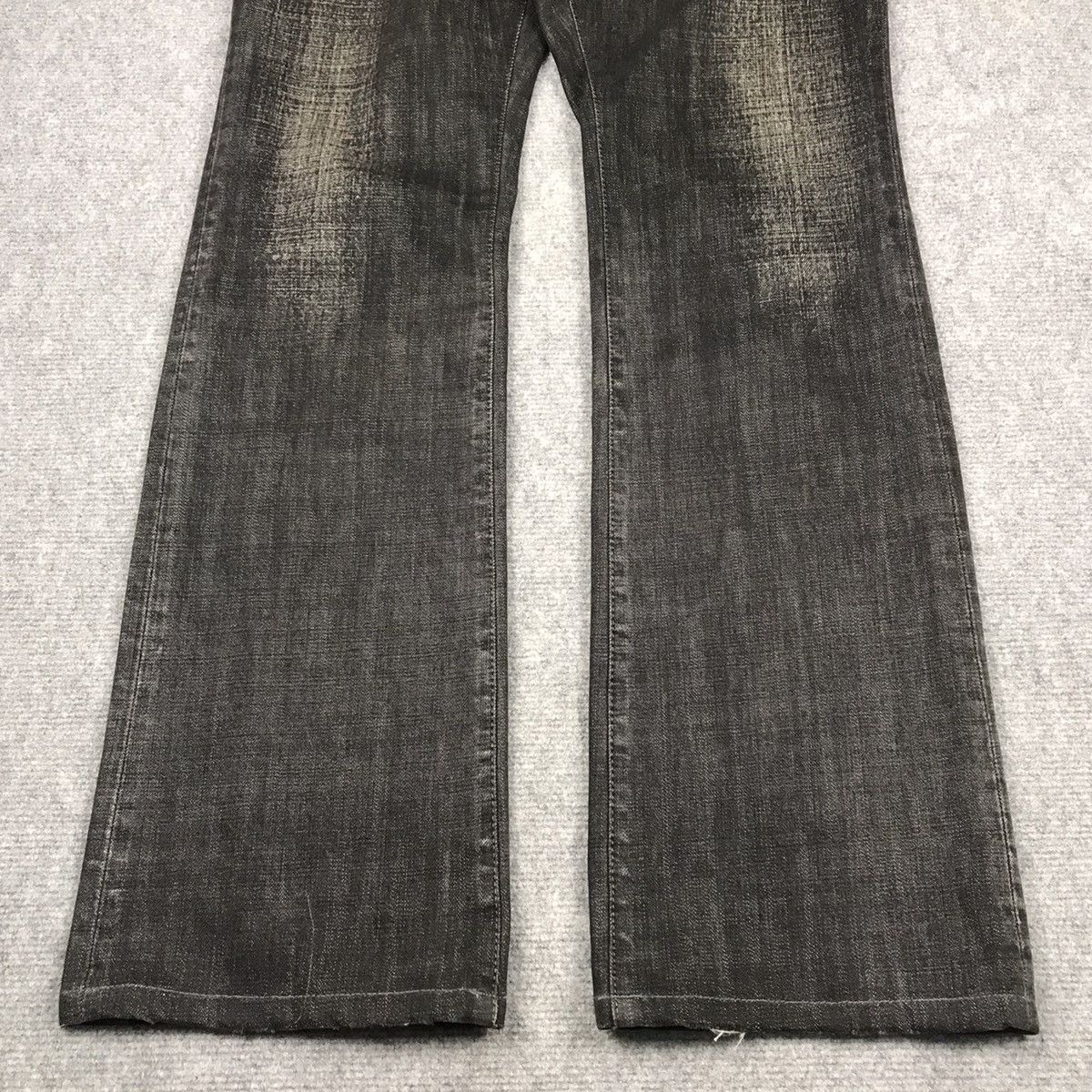 Issey Miyake FLARE🔥TETE HOMME BLACK FADED DENIM BOOTCUT PANTS 149 Size US 30 / EU 46 - 2 Thumbnail