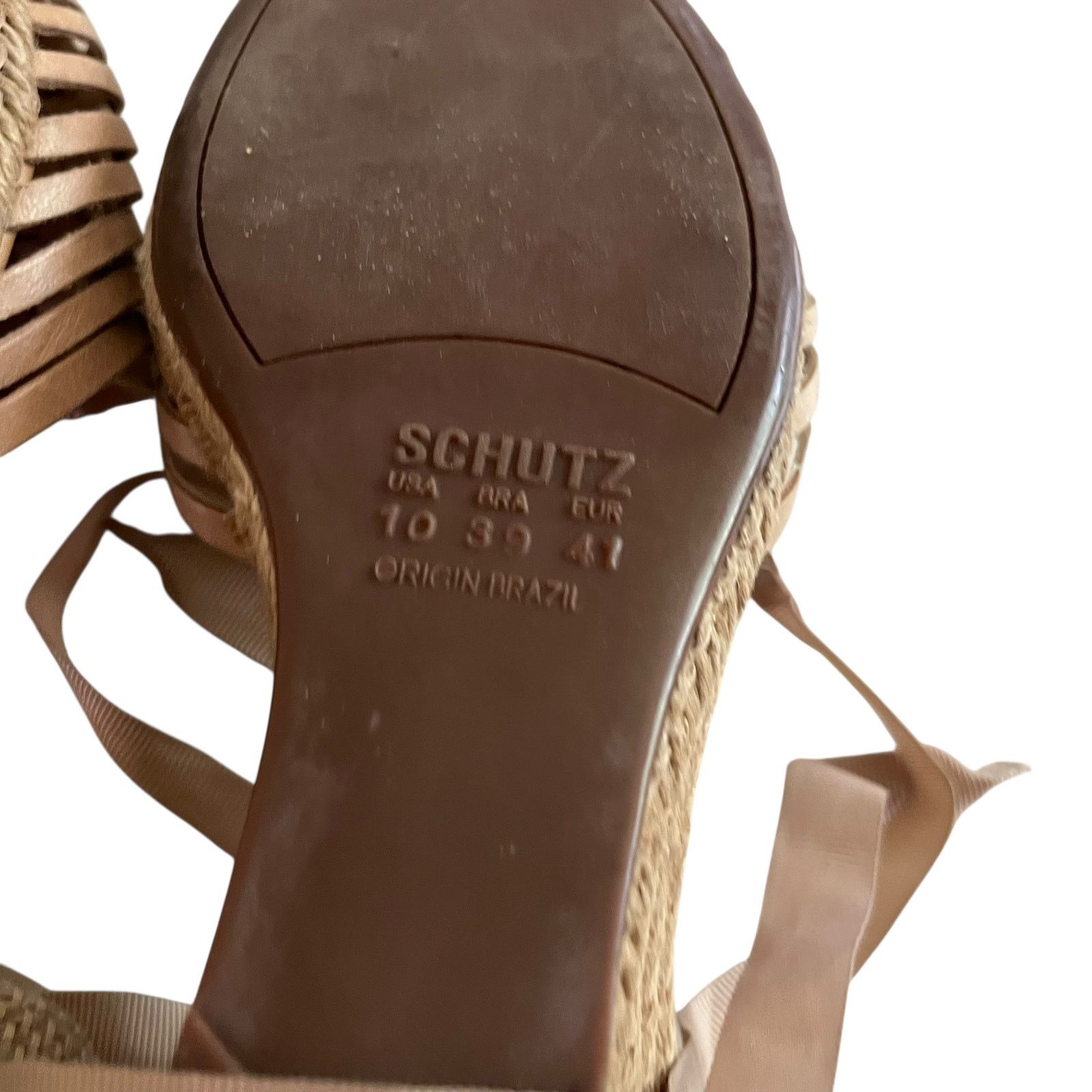 SCHUTZ SCHUTZ Isadora Basketweave Leather Wedge Espadrille Sandals Size US 10 / IT 40 - 7 Thumbnail