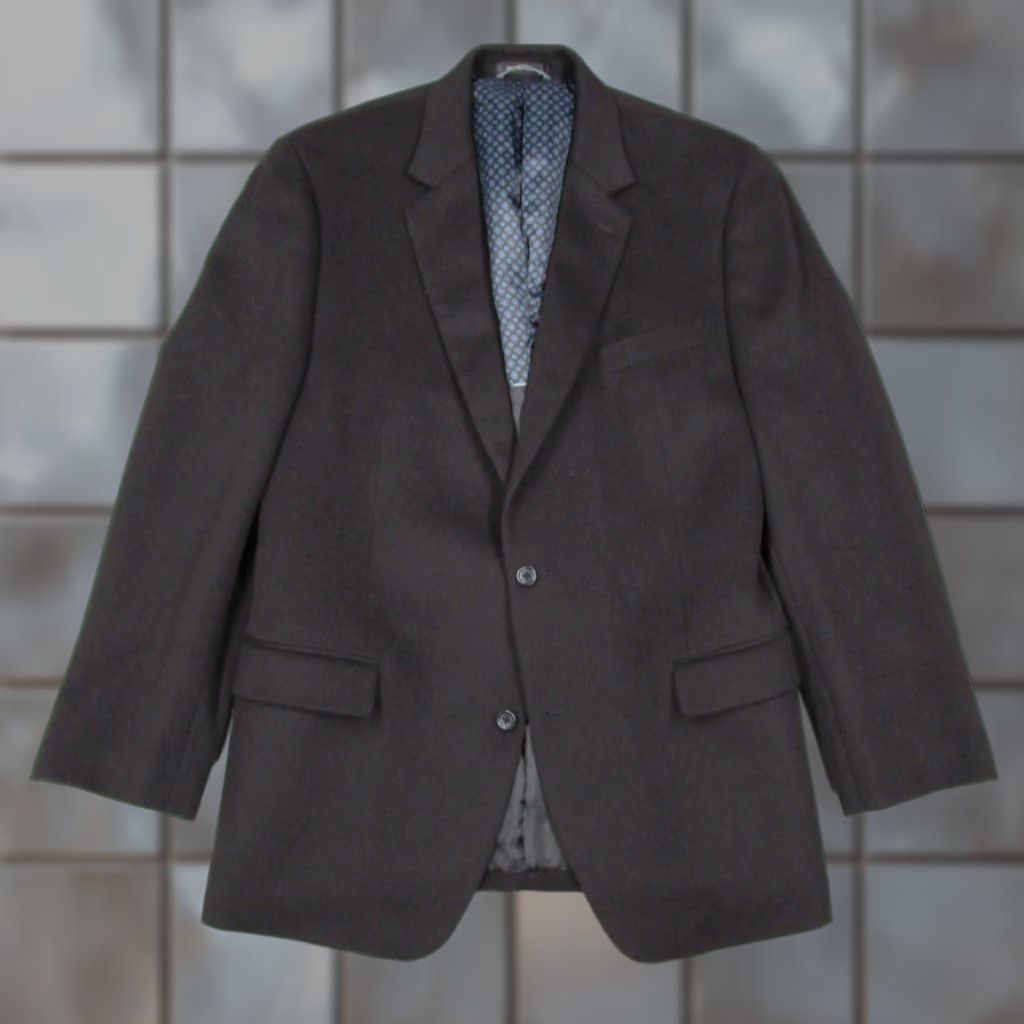 Michael Kors VINTAGE Michael Kors Blazer Jacket Men Long 44 Black Camel Hair 2-Button Classic Business Casual Size 44R - 1 Thumbnail
