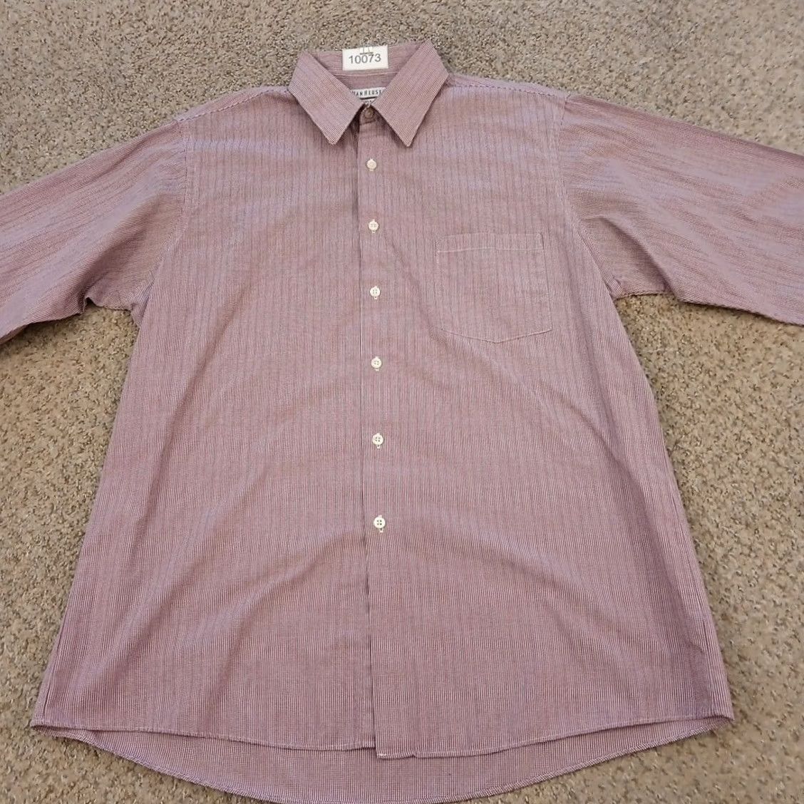 Van Heusen Van Heusen Shirt Mens Size 16 Purple Plaid Long Sleeve Button Up Cotton Blend - Vintage - Size US L / EU 52-54 / 3 - 4 Thumbnail
