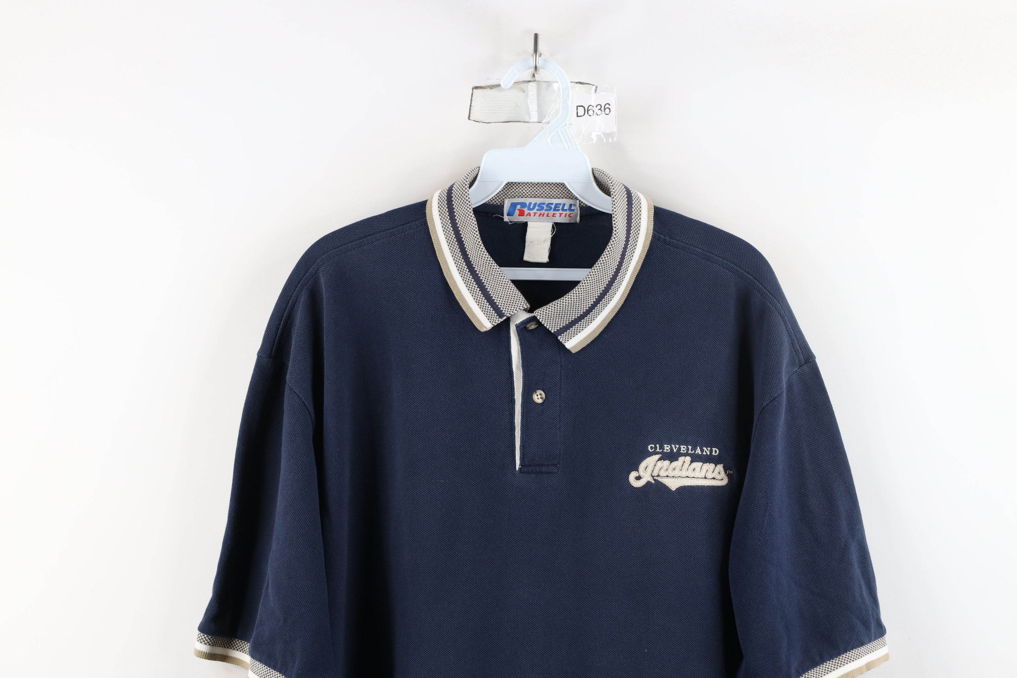 Russell Athletic × Vintage Vintage 90s Russell Athletic Cleveland Indians Baseball Polo Size US L / EU 52-54 / 3 - 2 Thumbnail