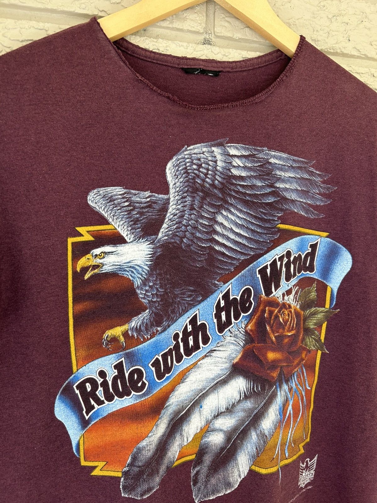 Harley Davidson × Vintage Vintage 90s Harley Davidson 3D Emblem Ride With The Wind Tee Size US S / EU 44-46 / 1 - 3 Thumbnail