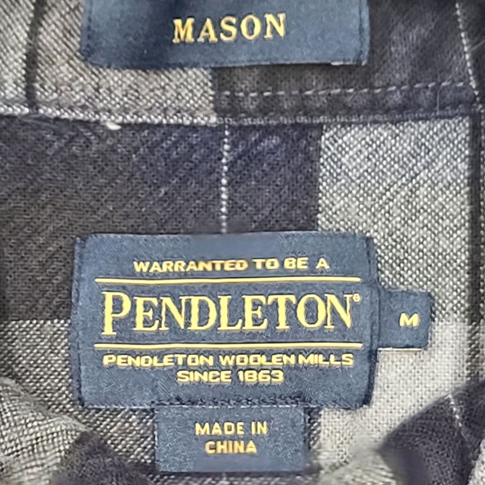 Pendleton Pendleton Mason Cotton Flannel Shirt Mens M Long Sleeve Plaid Button Down Blue Gray Size US M / EU 48-50 / 2 - 3 Thumbnail