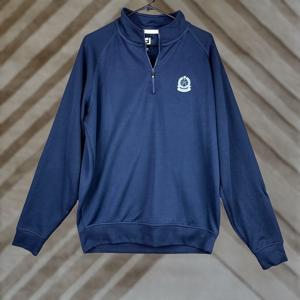 Footjoy FootJoy Mens Quarter Zip Pullover Navy Blue Aurora Performance Athletic Large Jacket Size US L / EU 52-54 / 3 - 1 Thumbnail