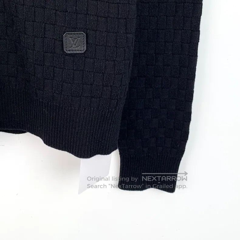 Louis Vuitton Louis Vuitton Black checkerboard cotton crewneck long-slee Size US XS / EU 42 / 0 - 4 Thumbnail