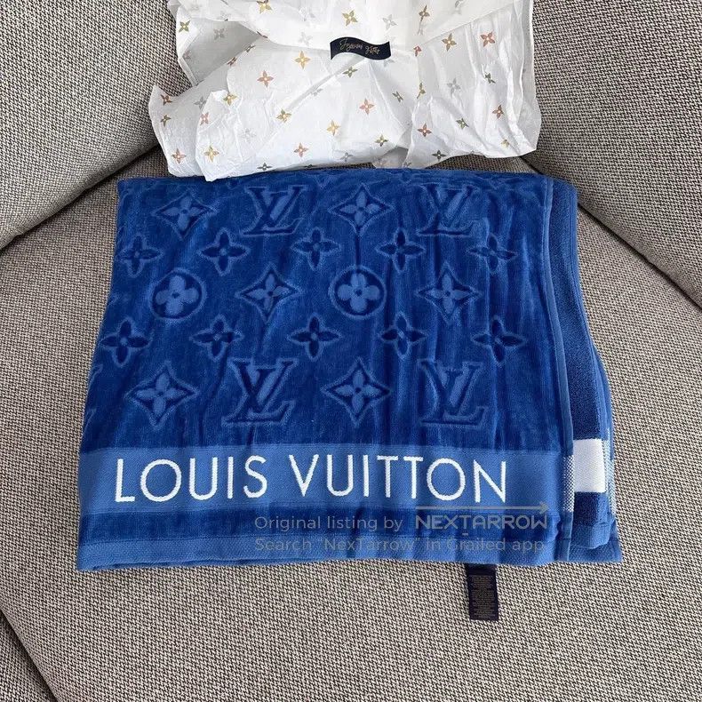 Other Louis Vuitton Blue Velvet Beach Towel Bath Towel Size ONE SIZE - 4 Thumbnail