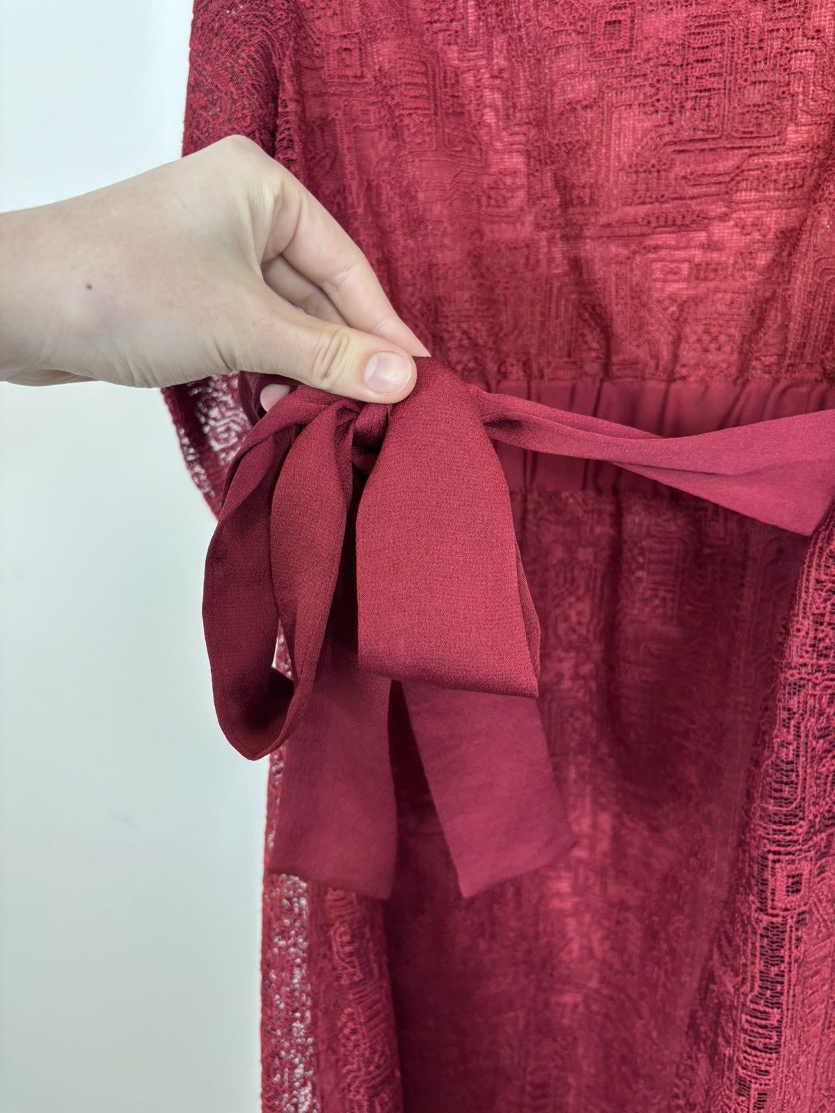 Cop Copine Cop Copine Paris Hamal NWT Red Overlay Dress Textured Belted Size S / US 4 / IT 40 - 17 Thumbnail