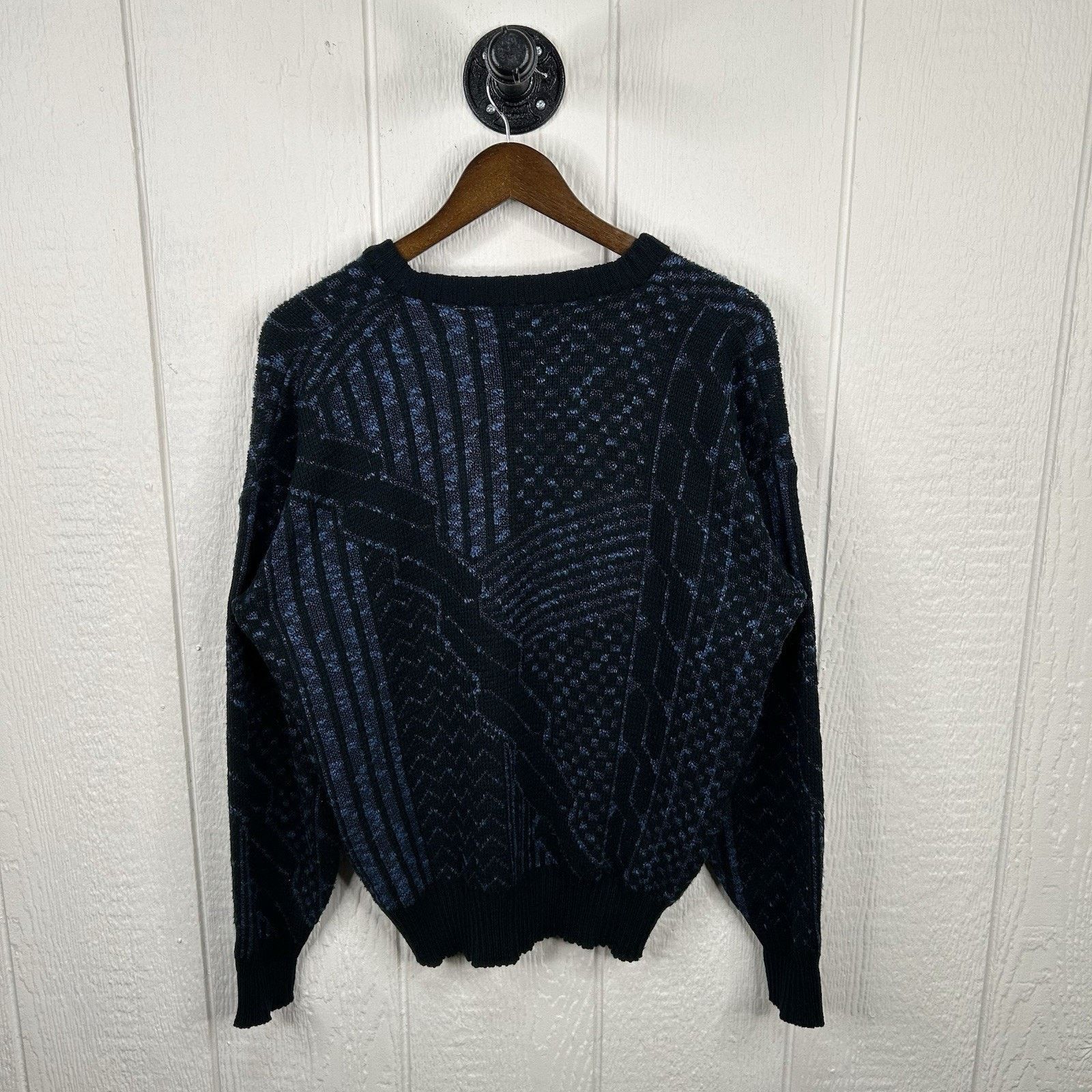 & Other Stories Vintage 90's Michael Gerald Navy & Black Knit Sweater Medium Size US S / EU 44-46 / 1 - 2 Thumbnail