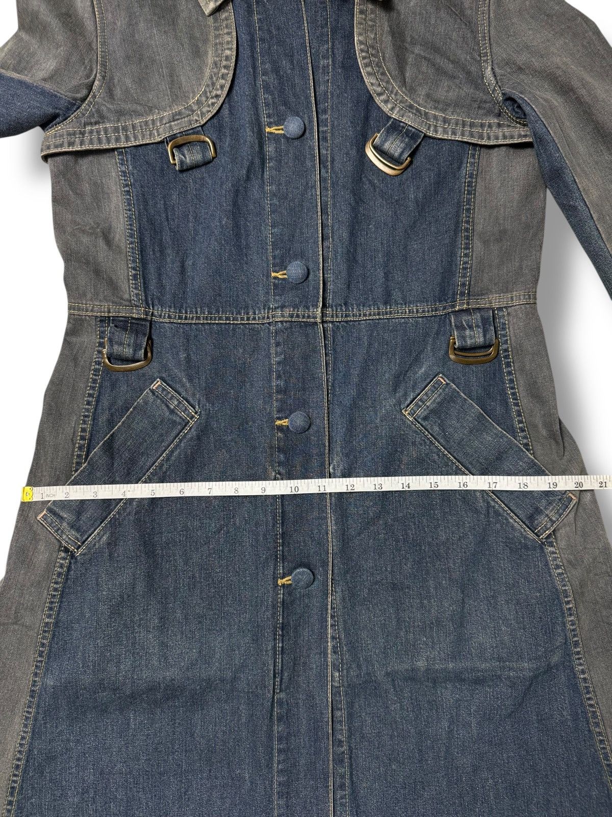 Hysteric Glamour Hysteric Glamour Denim Trench Coat Jumpsuit Size ONE SIZE - 23 Thumbnail