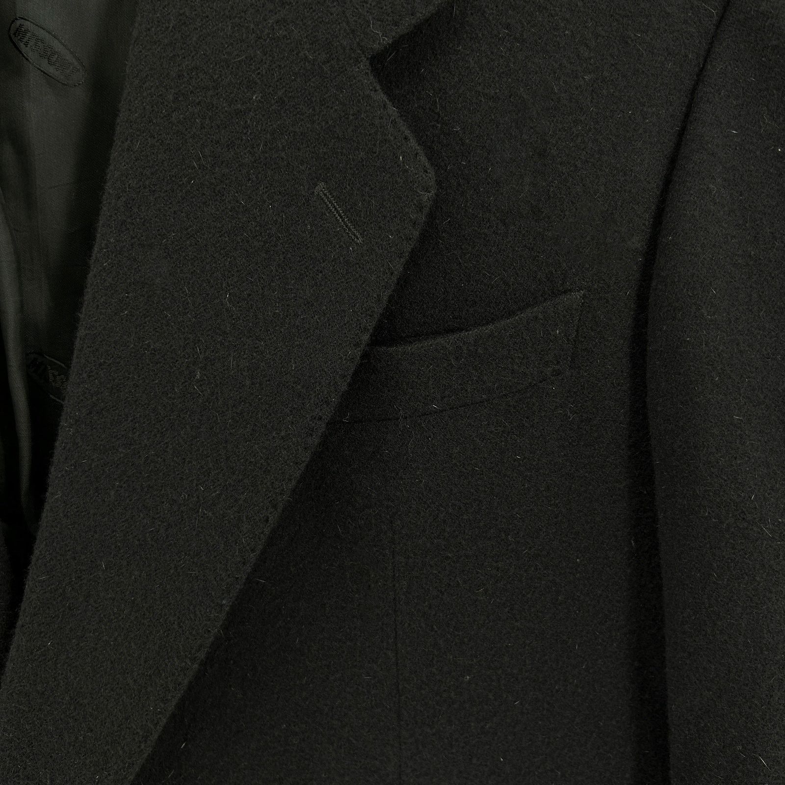 Missoni Vintage 90s Missoni Uomo Black Menswear Blazer Jacket Size 44R - 2 Thumbnail
