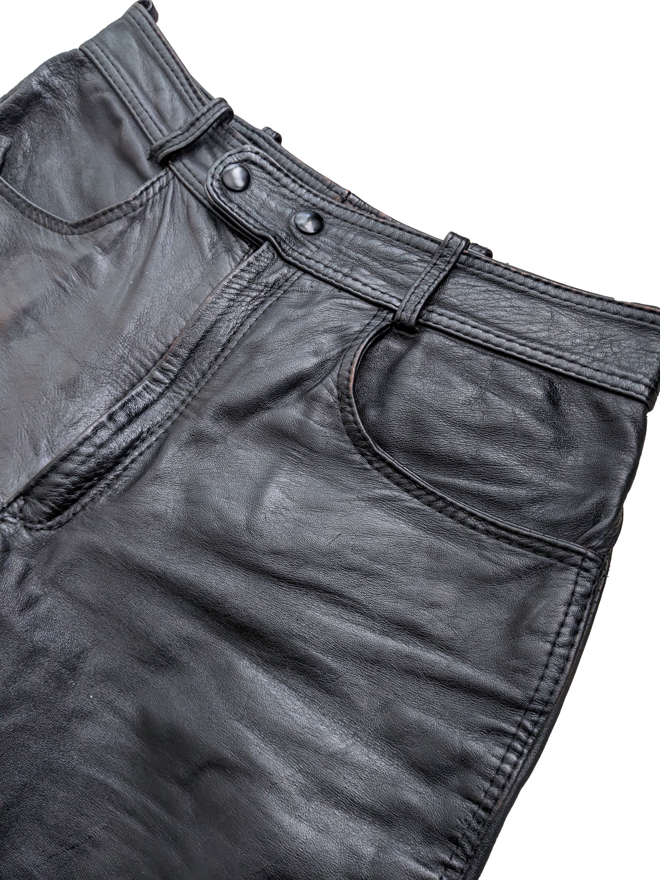 Lewis Leathers Vintage 80s Lewis Leathers Black Leather Motorcycle Pants Size US 32 / EU 48 - 10 Thumbnail