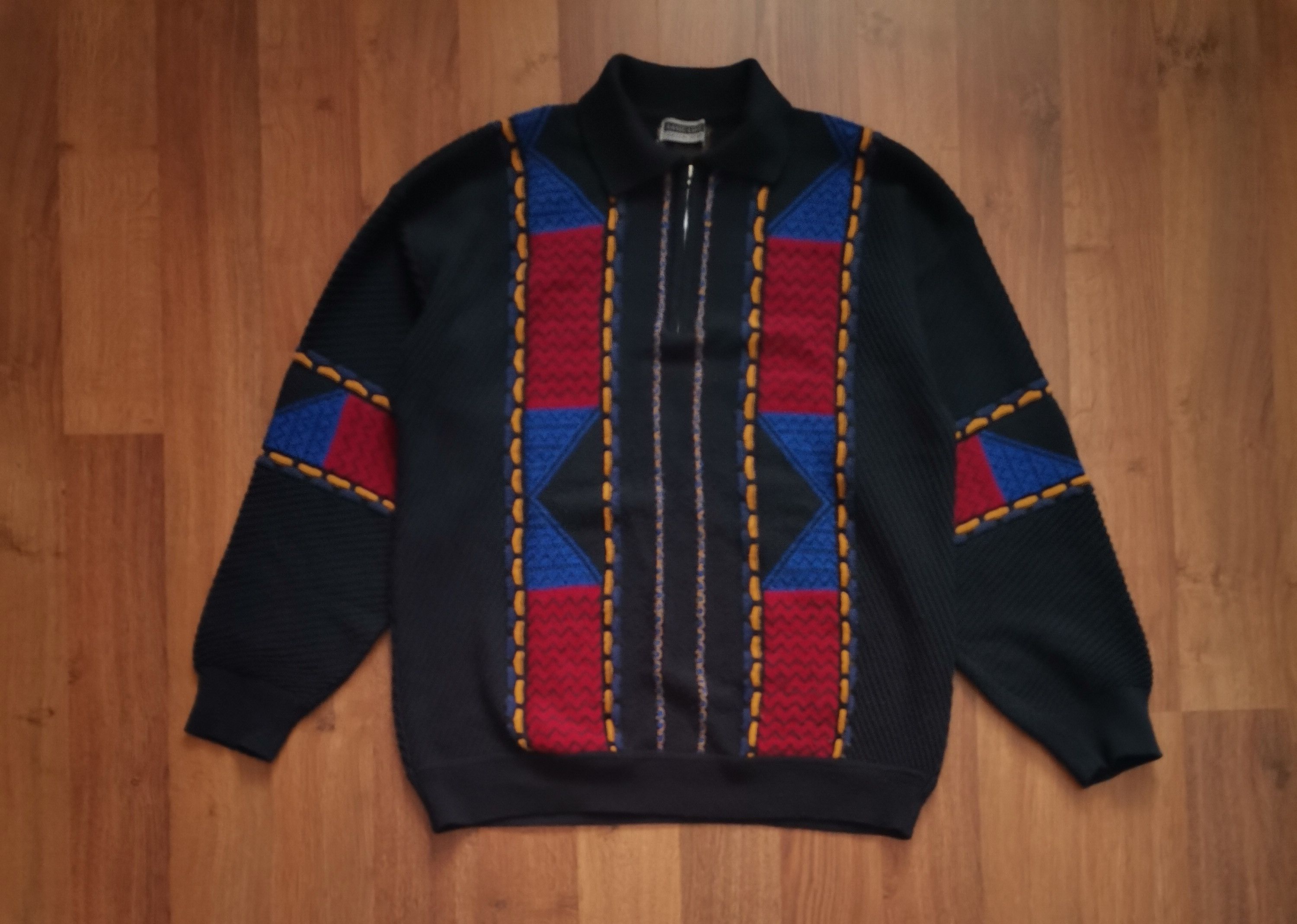 Vintage Vintage Basic-Line Abstract Sweater Size US L / EU 52-54 / 3 - 1 Thumbnail