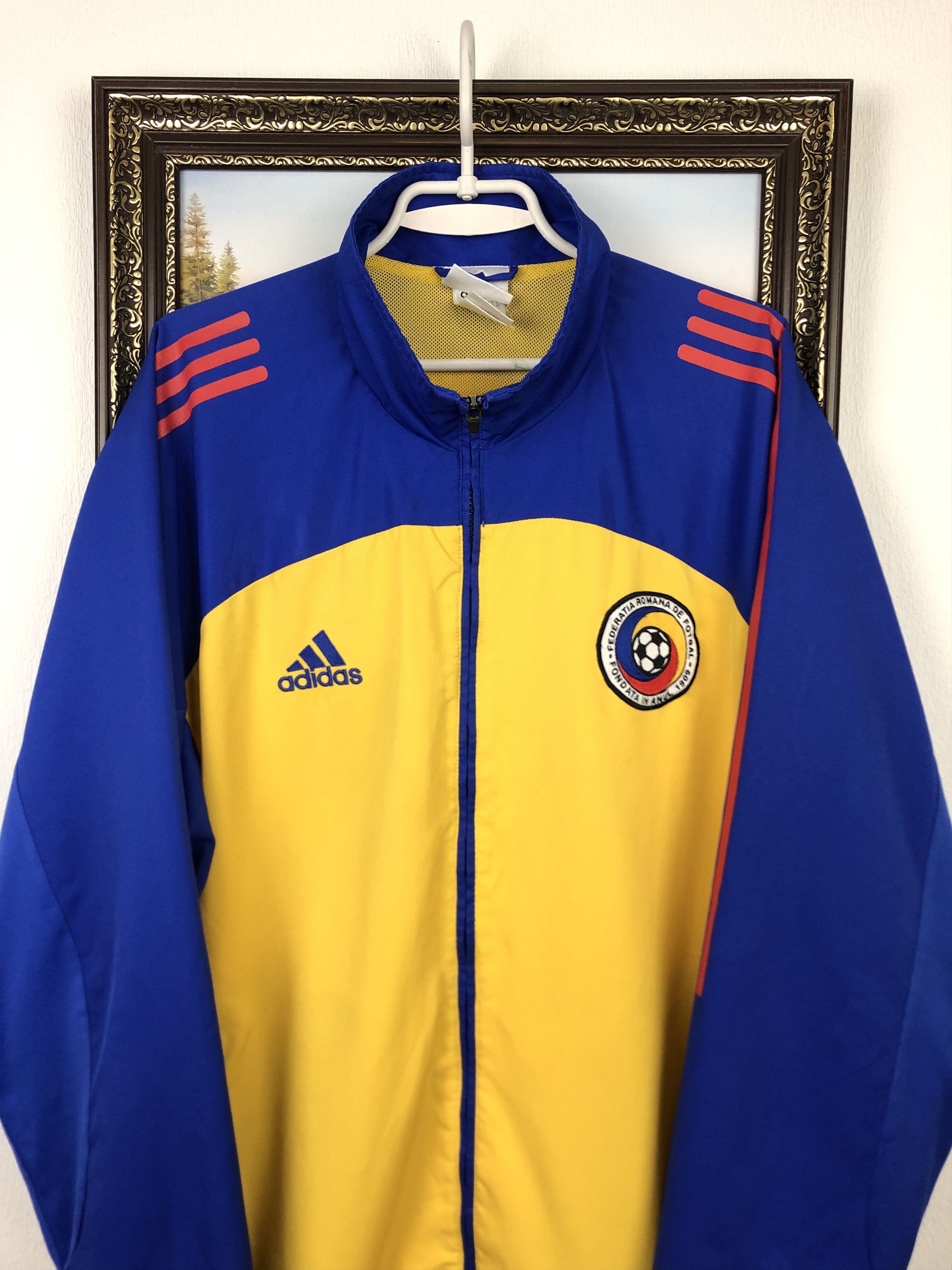 Adidas Vintage 90's Adidas Romania Football Jacket Soccer Track Top Size US XL / EU 56 / 4 - 2 Thumbnail