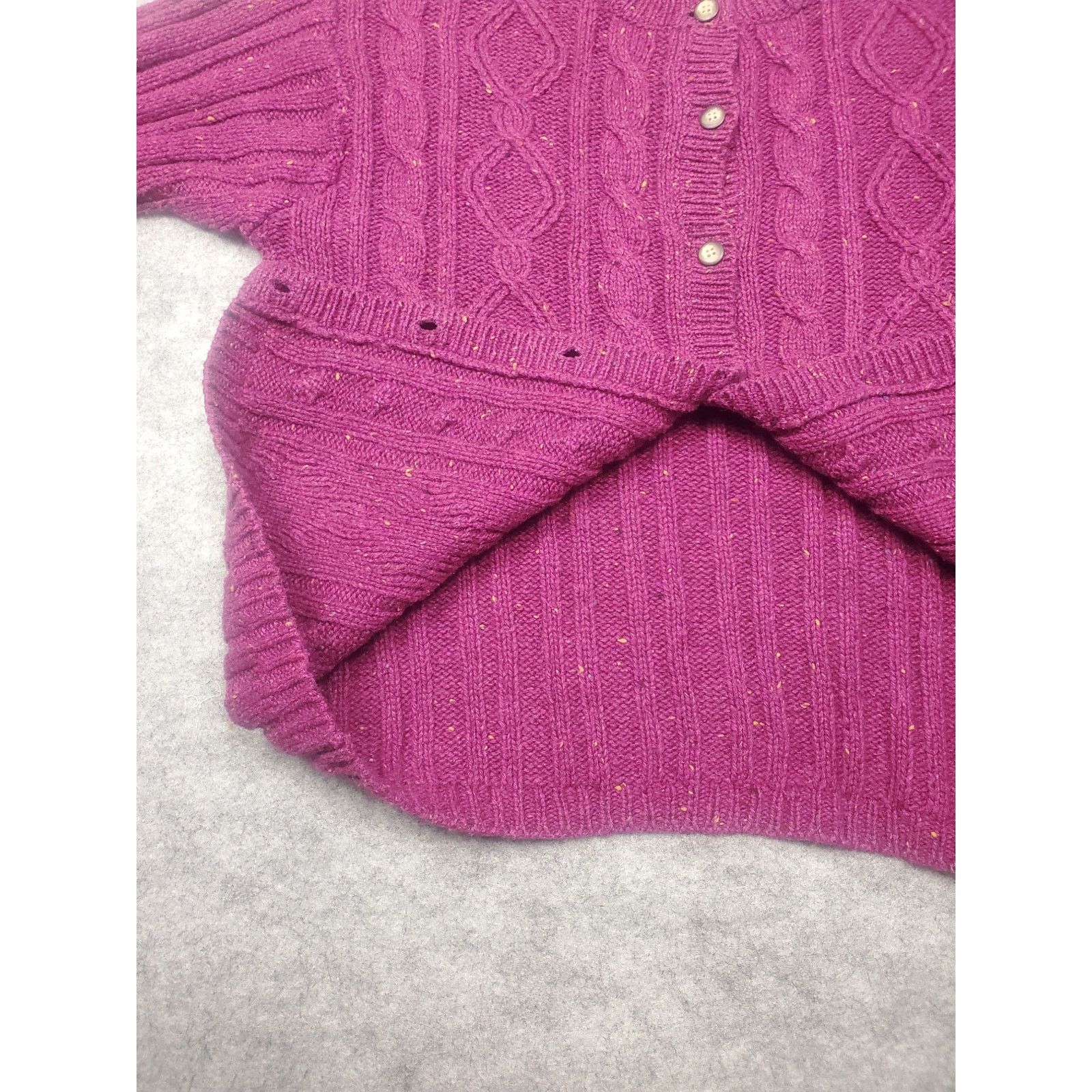 Other Women's Vintage Sarah Bentley P/L Purple Cable Knit Cardigan Size L / US 10 / IT 46 - 8 Thumbnail