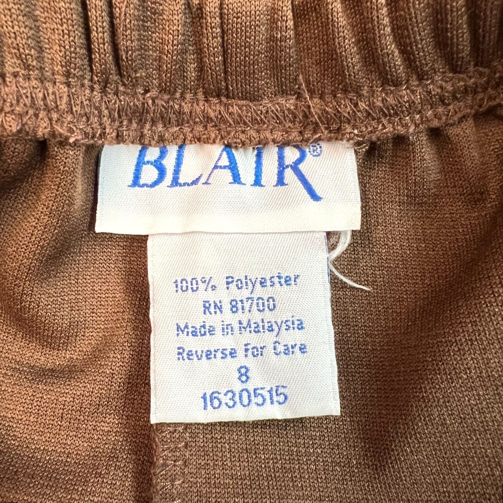 Blair Blair Womens Brown High Rise Flat Front Elastic Waist Pull On Casual Pant Size 8 Size 30" / US 8 / IT 44 - 7 Thumbnail