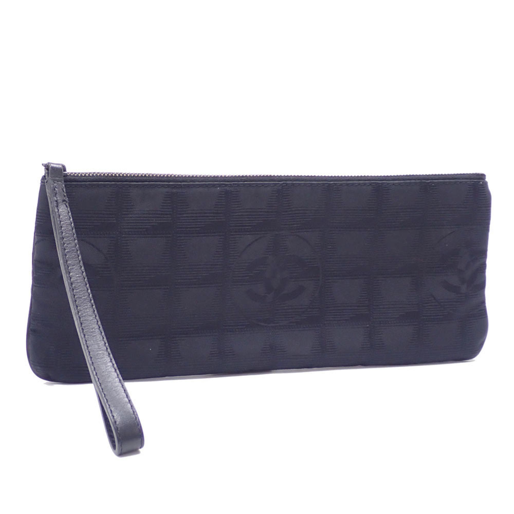 image of Chanel Pouch New Travel Line Women's Black Nylon Coco Mark A211758