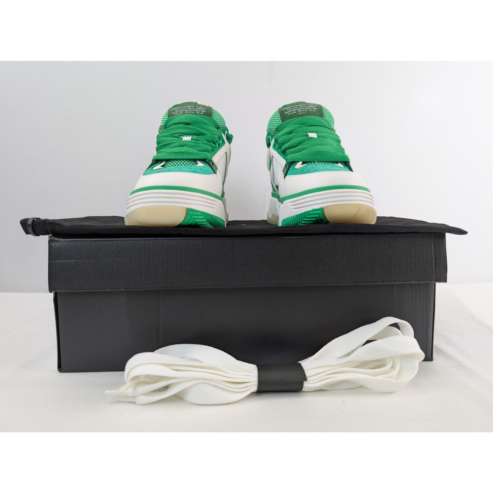 Amiri o1rshd1 MA-1 Low-Top Sneakers in White / Green Size US 7 / EU 40 - 18 Thumbnail