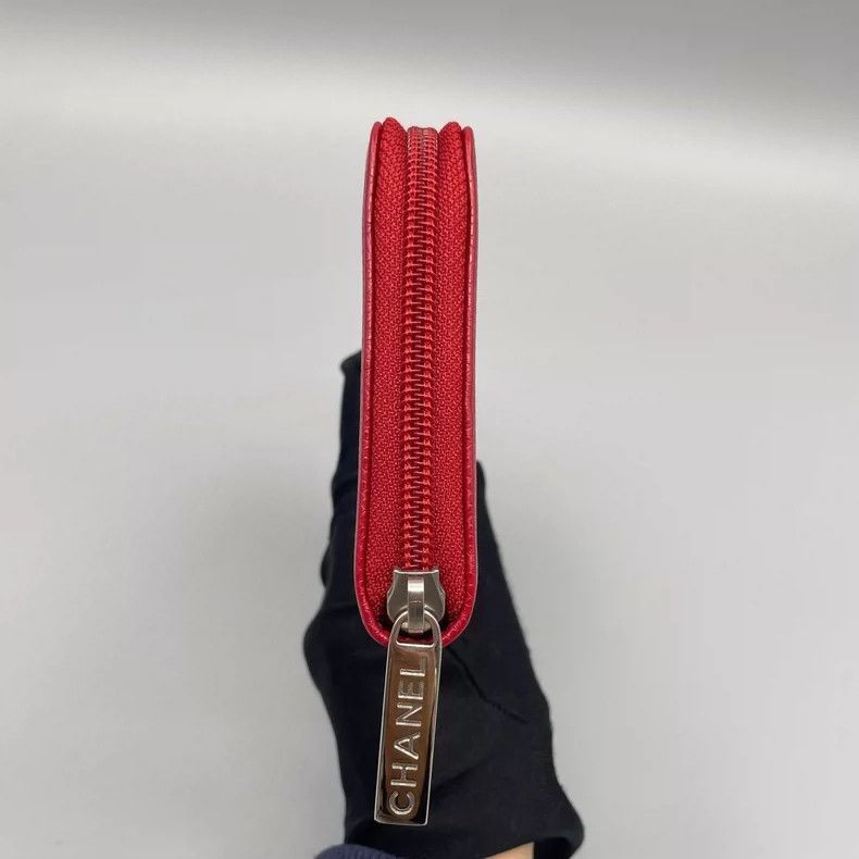 Chanel Chanel Long Wallet in Red Grain Leather -2505 Size ONE SIZE - 6 Thumbnail