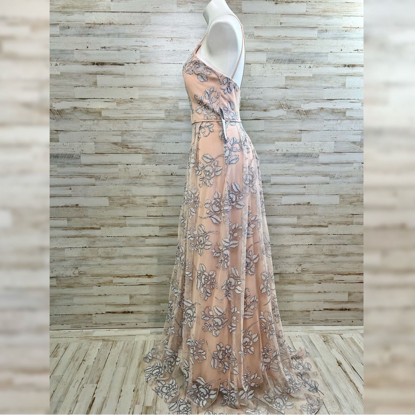 Other Jump Apparel Halter Tulle Glitter Maxi Dress Size 5/6 Floral Size S / US 4 / IT 40 - 6 Thumbnail