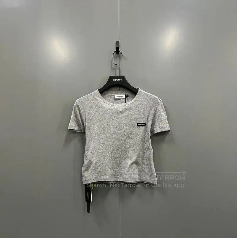 Miu Miu Miu Miu Grey Summer Short Sleeve T-Shirt . Size XS / US 0-2 / IT 36-38 - 1 Thumbnail