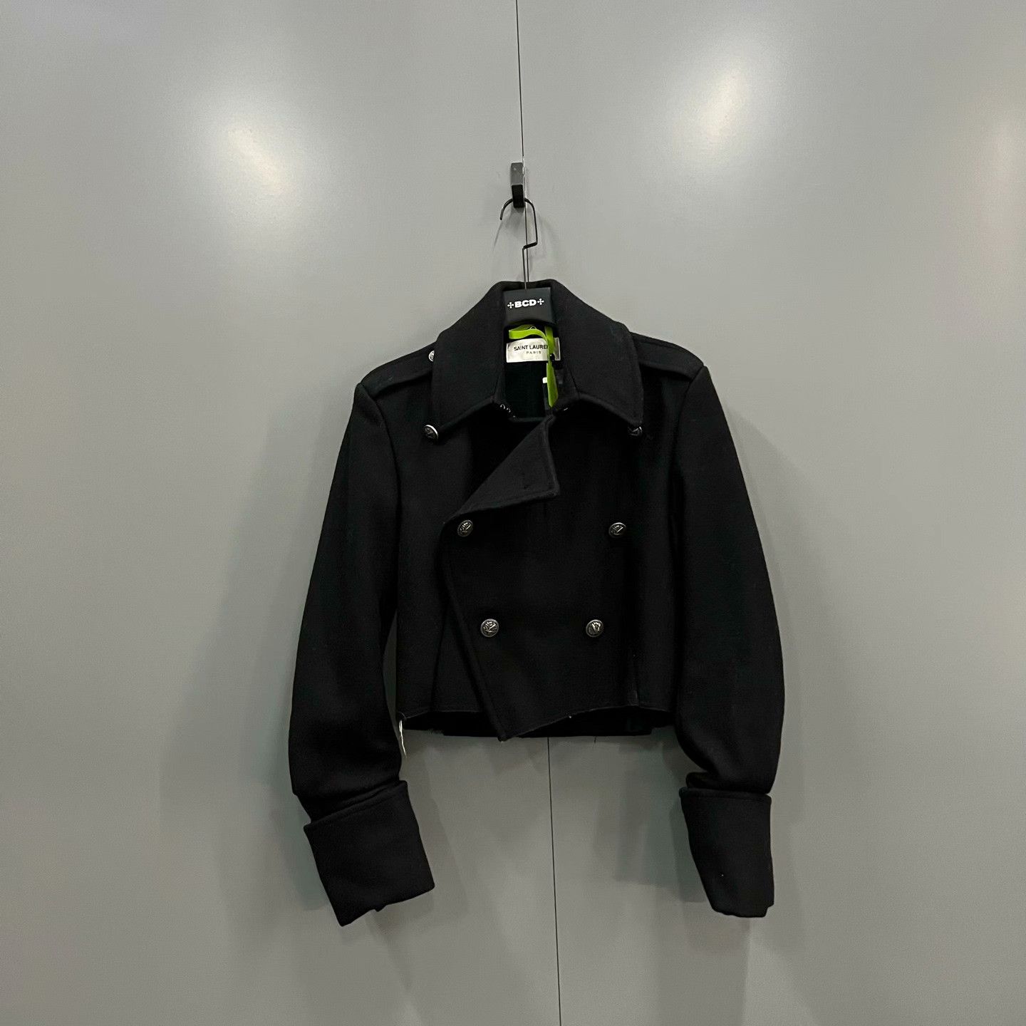 Saint Laurent Paris Saint Laurent Black Cropped Double-Breasted Jacket Size XS / US 0-2 / IT 36-38 - 1 Thumbnail