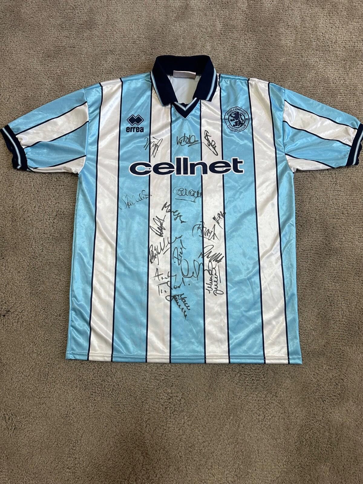 Errea Middlesbrough FC 1998/99 1999 Football Shirt Soocer Jersey Size US XL / EU 56 / 4 - 1 Thumbnail