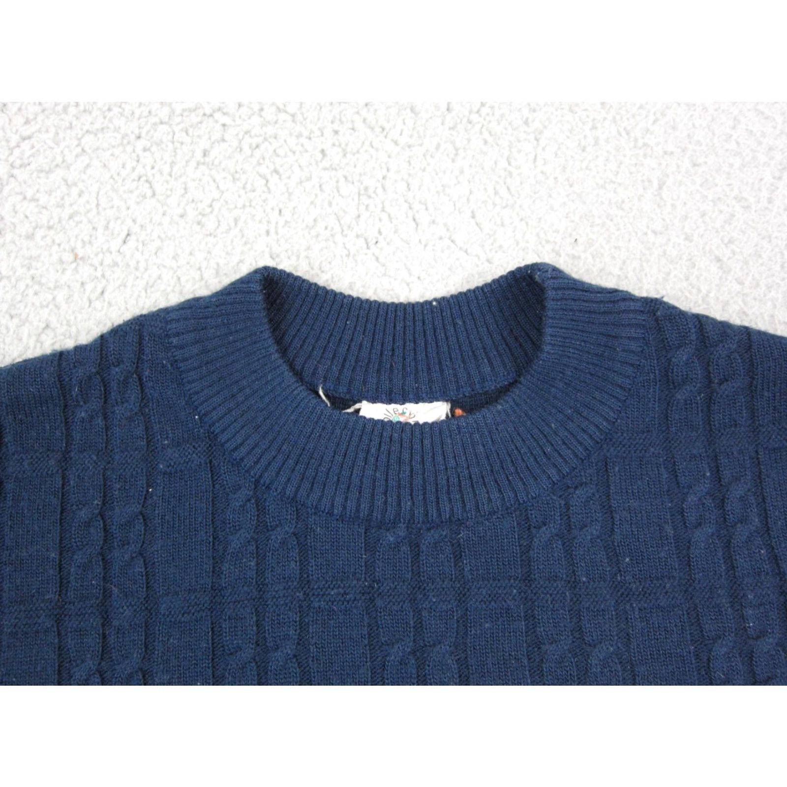 Vintage VINTAGE German Sweater Womens L Blue Wool Polyester Made in Germany Knit 90s Pullover Crew Neck Long Sleeve Crew Neck Women USA 32-34 Size L / US 10 / IT 46 - 3 Thumbnail