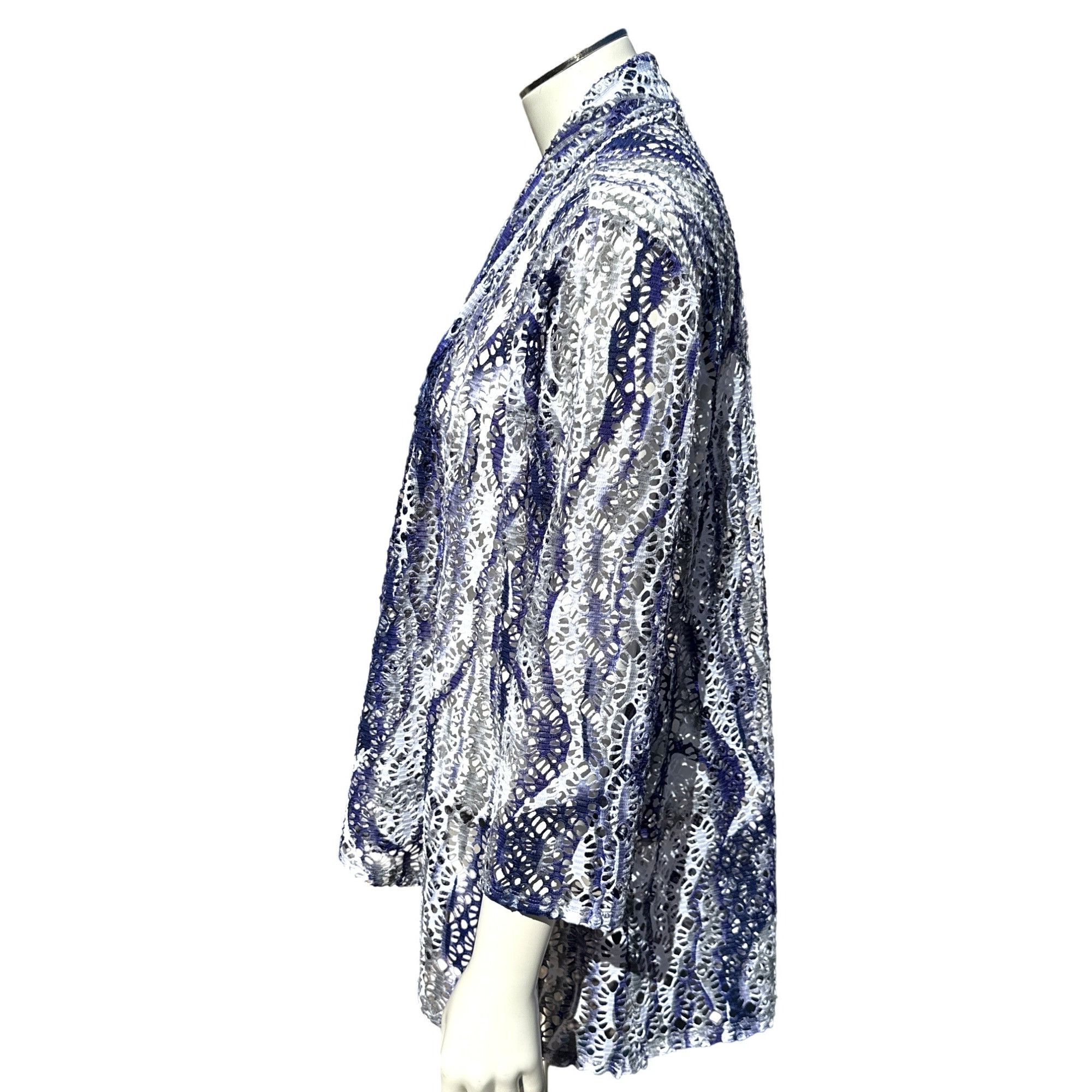Chicos Chicos Traveler Collection Open Front Net Cover Up Elegant B Size XS / US 0-2 / IT 36-38 - 2 Thumbnail