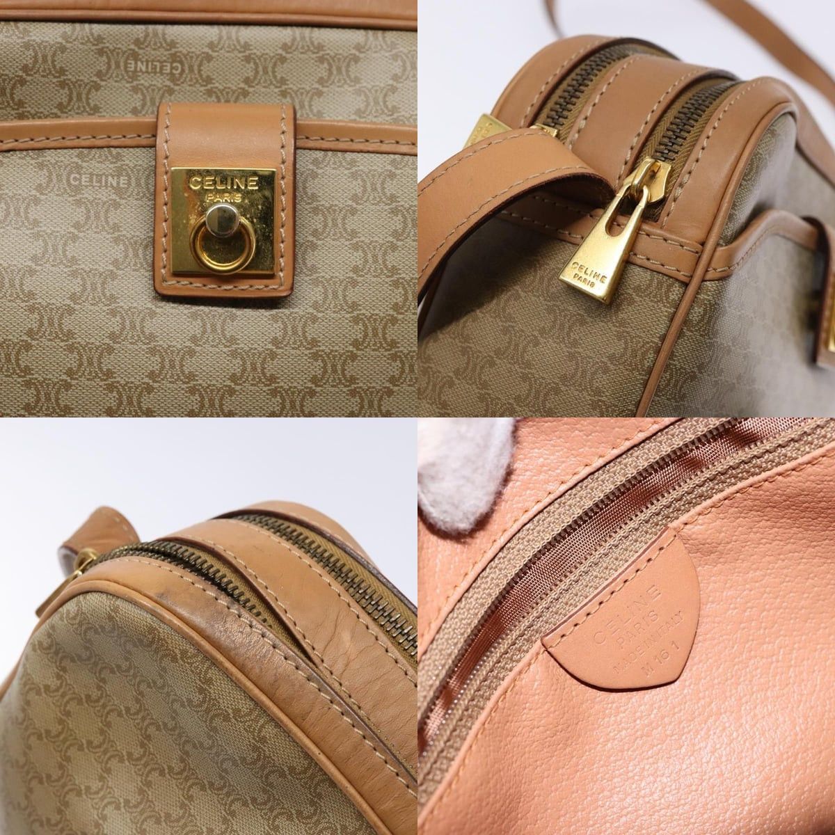 Celine CELINE Macadam Canvas Shoulder Bag Pvc Beige Gold Size ONE SIZE - 11 Thumbnail