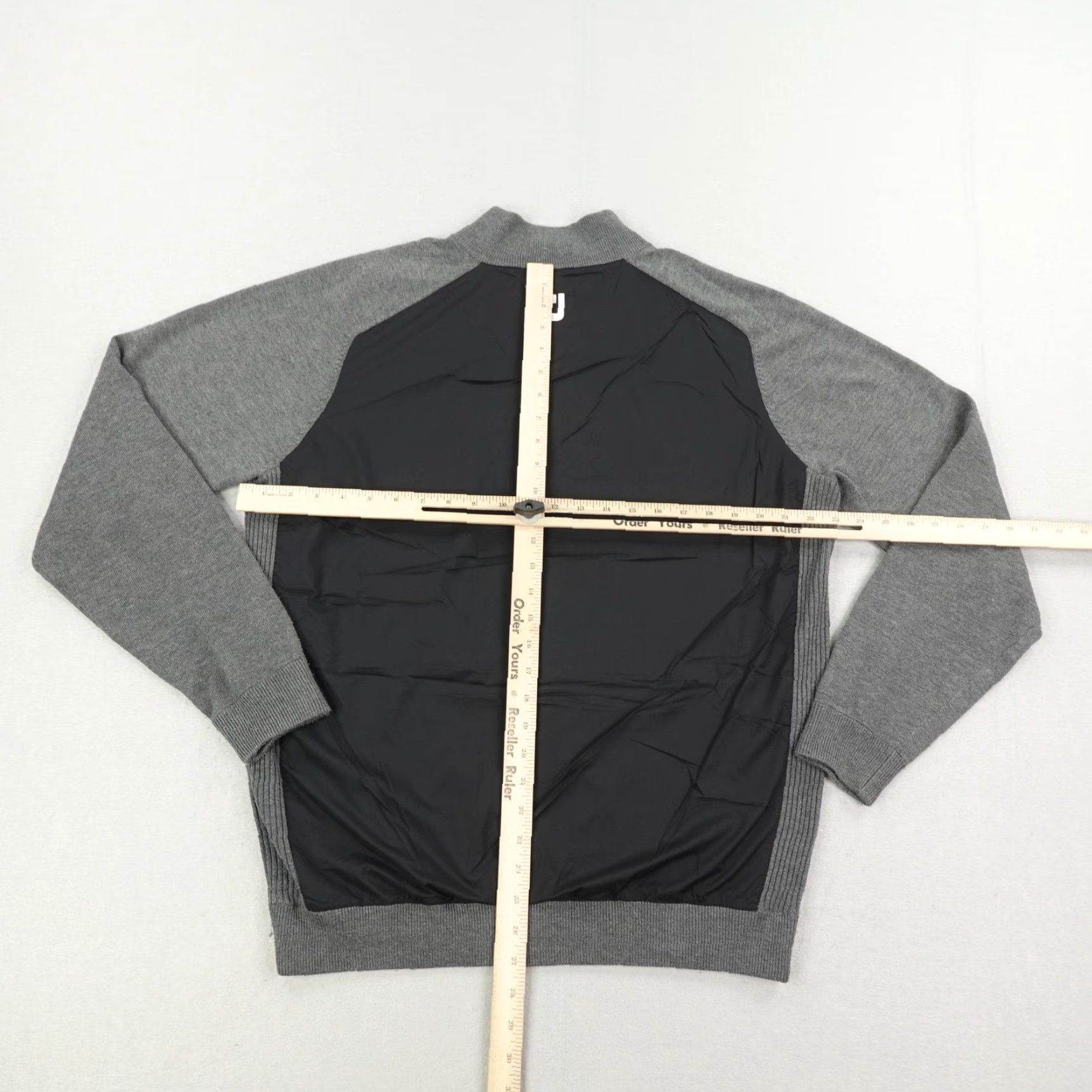 Footjoy FootJoy Sweater Windbreaker Hybrid Pullover 1/4 Zip Wool Blend Large Gray Black Size US L / EU 52-54 / 3 - 5 Thumbnail