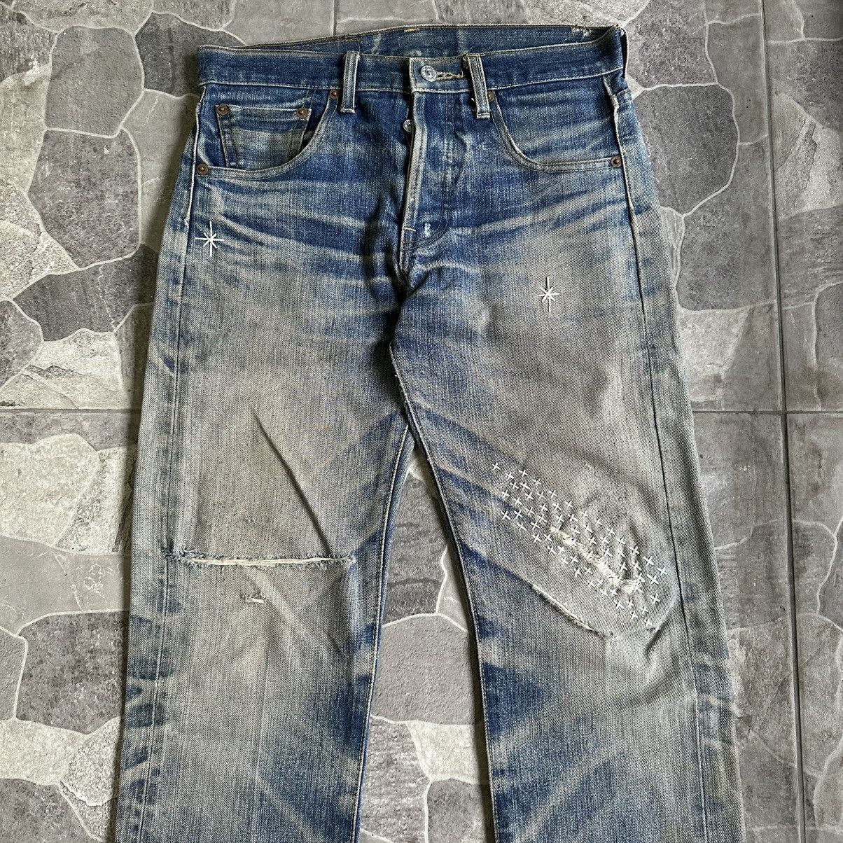 Levi's Vintage Clothing Vintage 1990s Levis 501-0657 Big E Selvedge Fadded Size US 28 / EU 44 - 5 Thumbnail