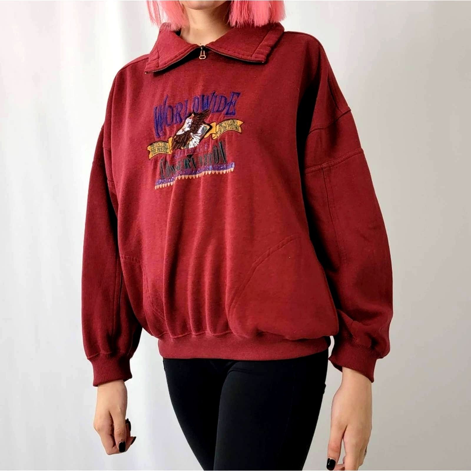 Vintage Vintage 90s Worldwide Consevation Fleece Pullover Sweatshirt Size M / US 6-8 / IT 42-44 - 6 Thumbnail