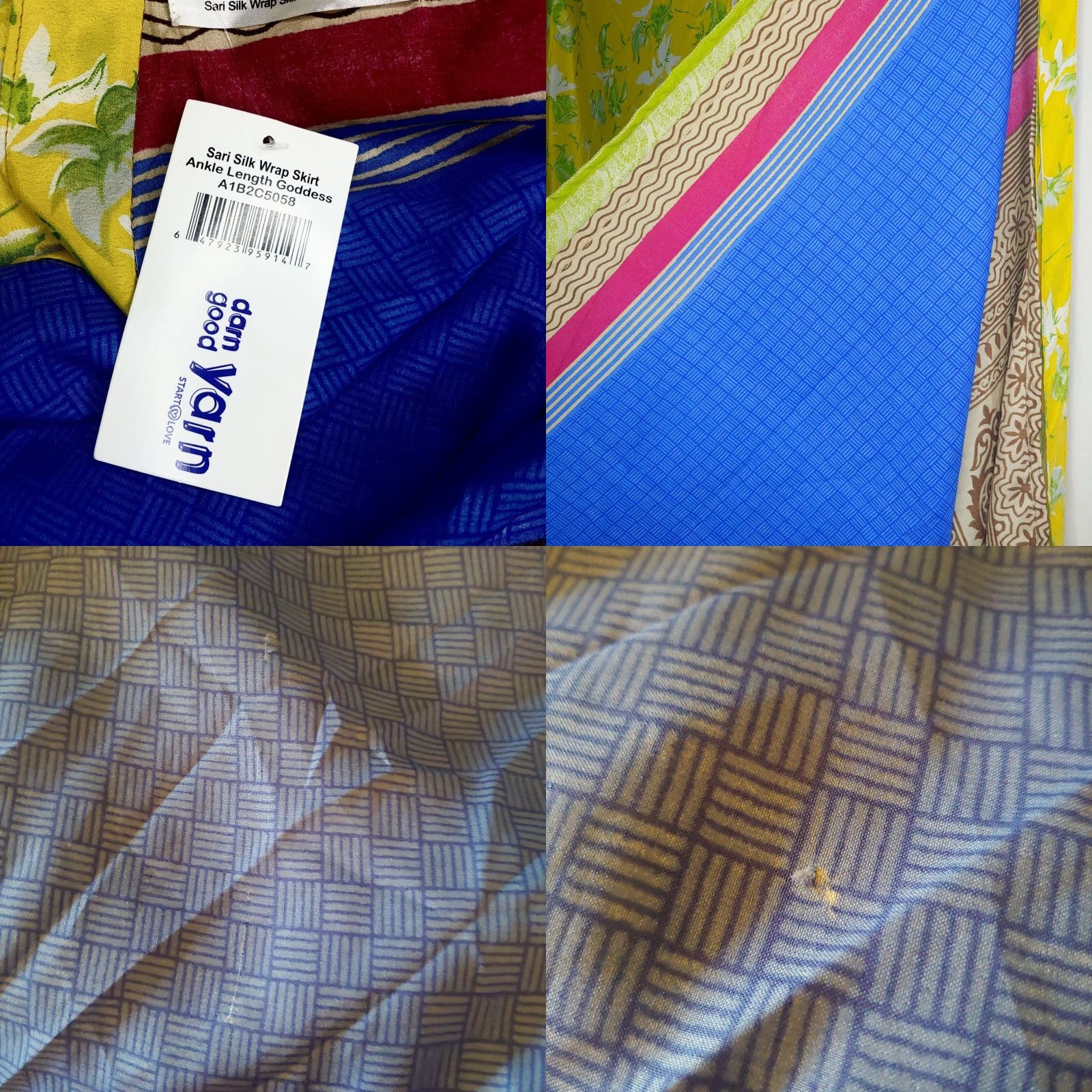 Vintage VINTAGE Darn Good Yarn Bohemian Wrap Skirt Women Plus 22-26 Silk Layered Recycled Sari Hippie Casual Size 40" / US 18 - 8 Thumbnail