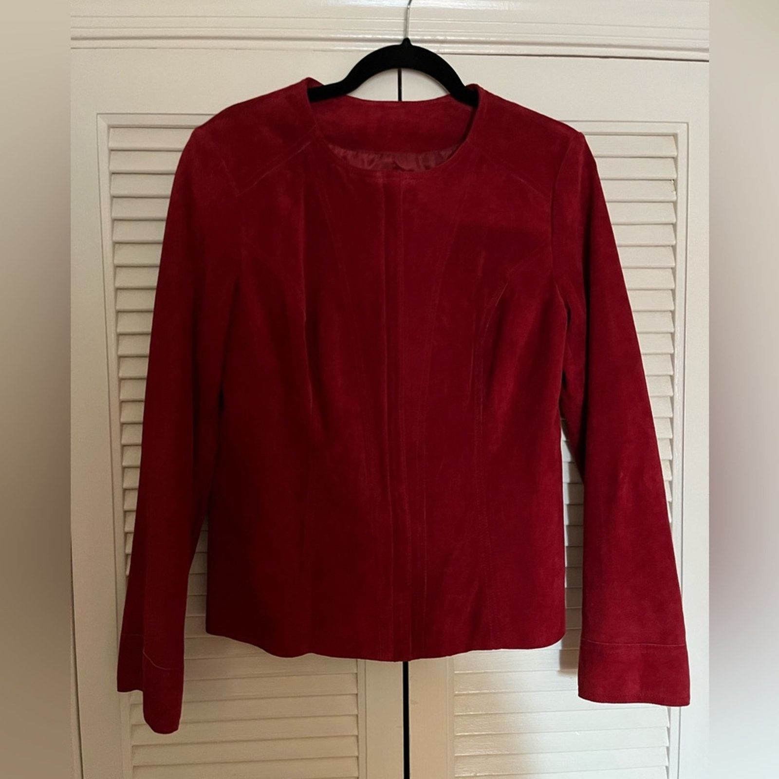Alfani Alfani Vintage Red Suede Leather Zip Cropped Jacket Womens M Size M / US 6-8 / IT 42-44 - 1 Thumbnail