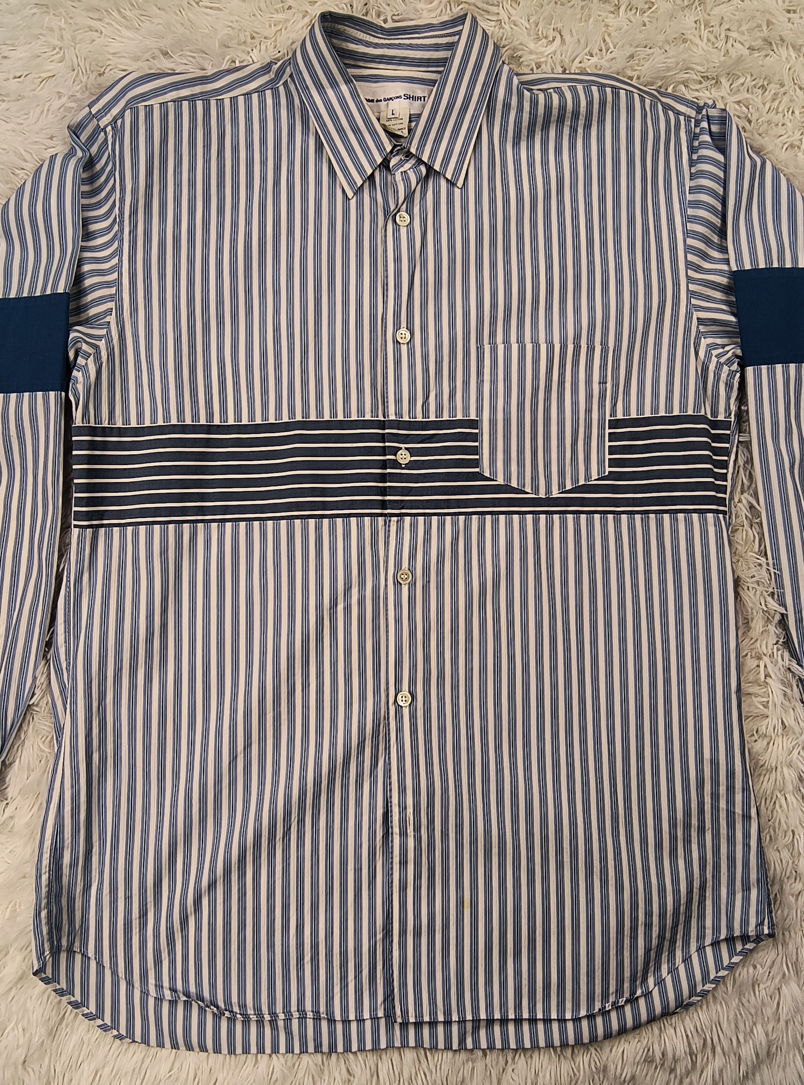 Comme des Garcons Comme des Garcons double stripes button up LS shirt Size US L / EU 52-54 / 3 - 3 Thumbnail