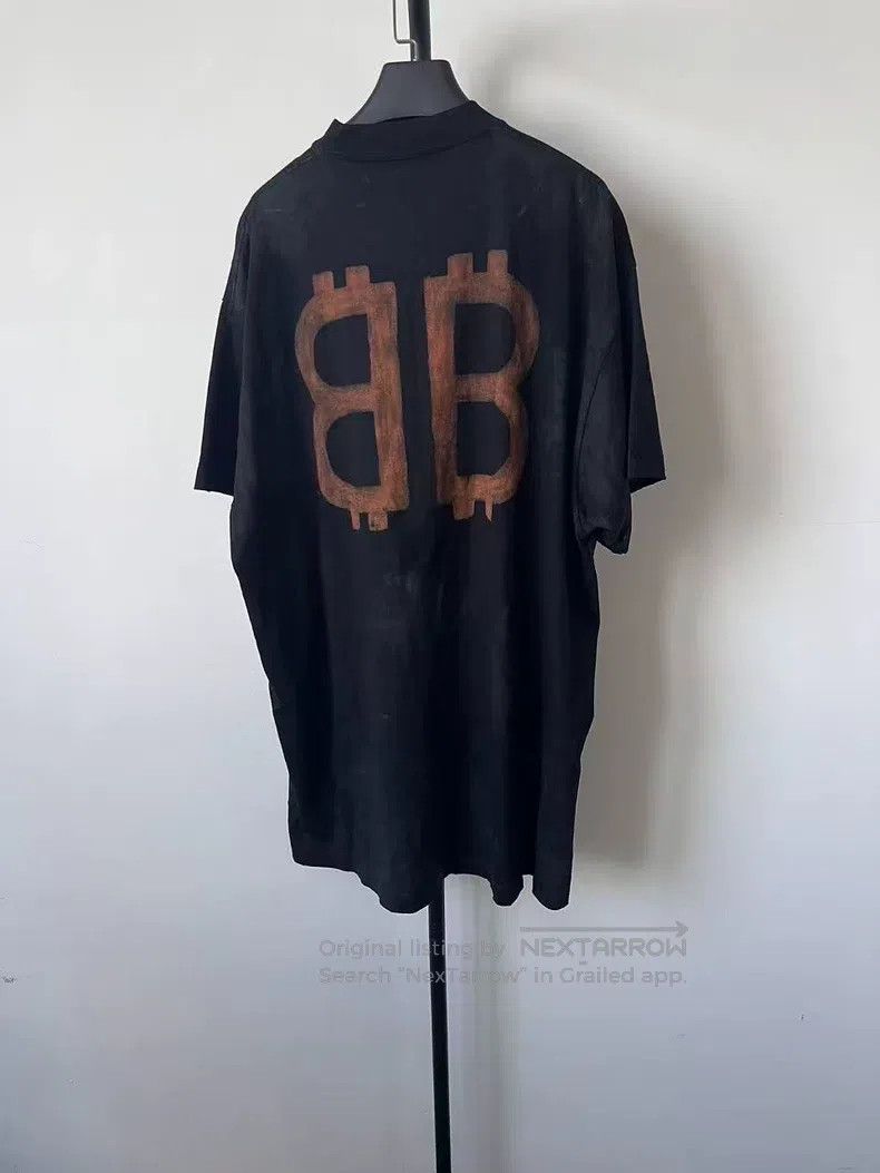 Balenciaga Balenciaga Solid Color Letter Printed Crew Neck Short Slee Size US M / EU 48-50 / 2 - 2 Thumbnail
