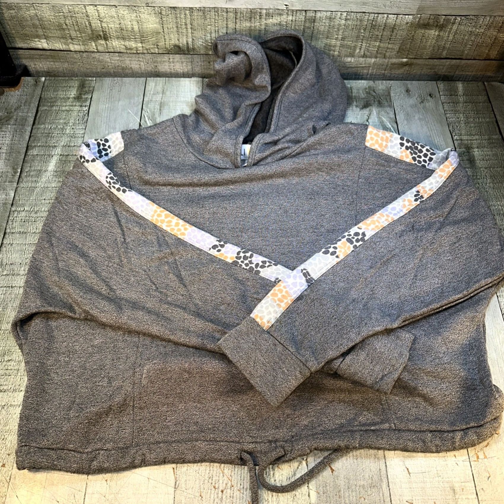 Vintage Oli Viv Women’s Lounge Set Hoodie & Joggers Gray L Snakeskin Trim Cozy Size L / US 10 / IT 46 - 5 Thumbnail