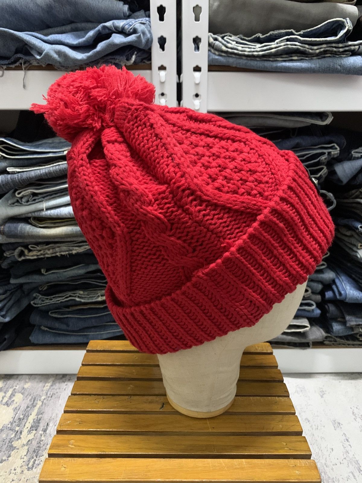 Japanese Brand Sexy Dynamite London Red Knit Beanie Hat Skull Crossbones Size ONE SIZE - 5 Thumbnail