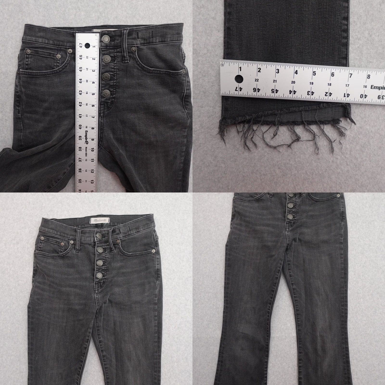 Madewell Madewell Jeans Womens Size 26 Cali Demi-Boot Button-Fly Charcoal Wash Size 26" / US 2 / IT 38 - 8 Thumbnail