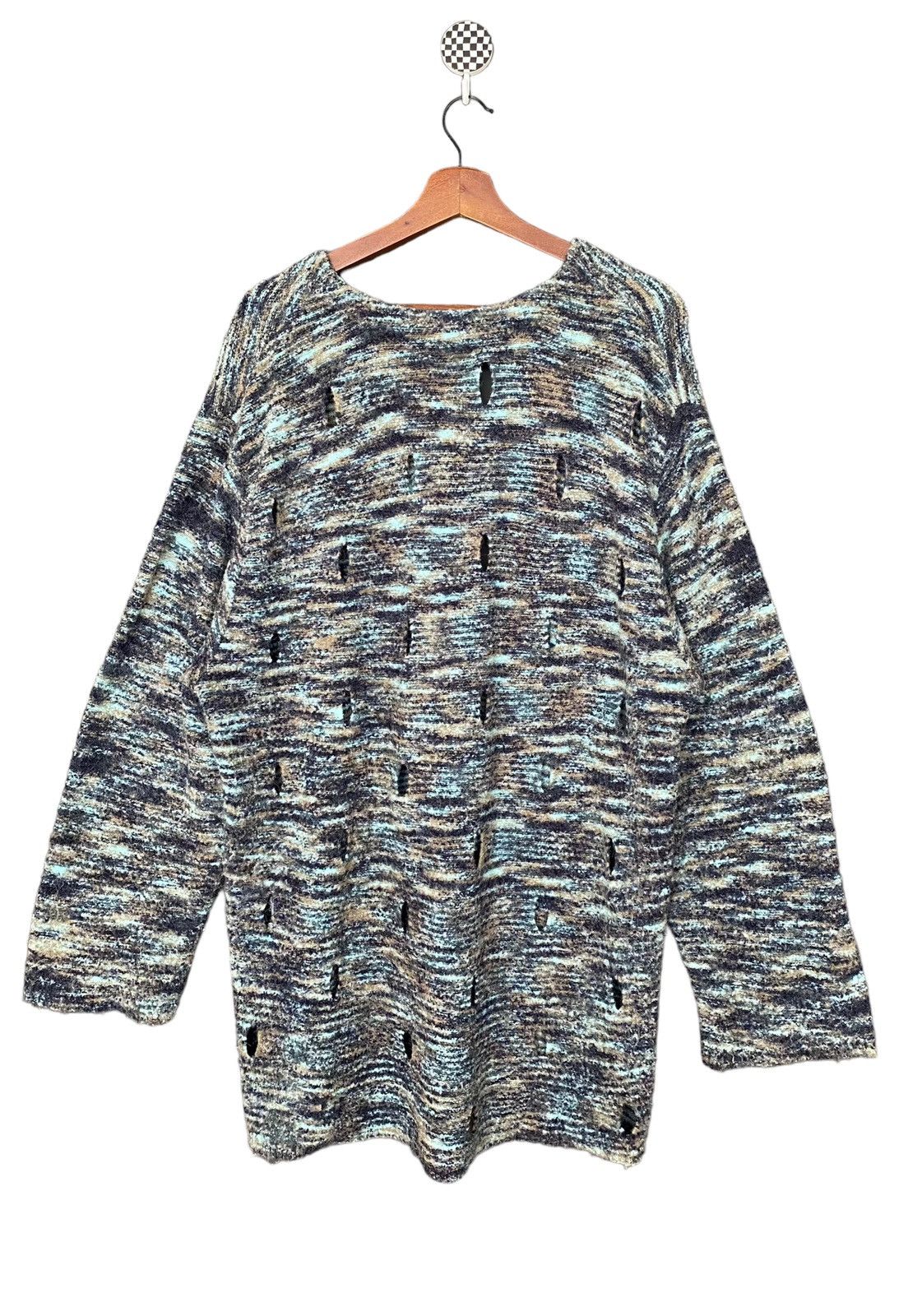 If Six Was Nine Vintage Brand Issey Miyake Men Wool Knitwear 1990s Size US M / EU 48-50 / 2 - 2 Thumbnail