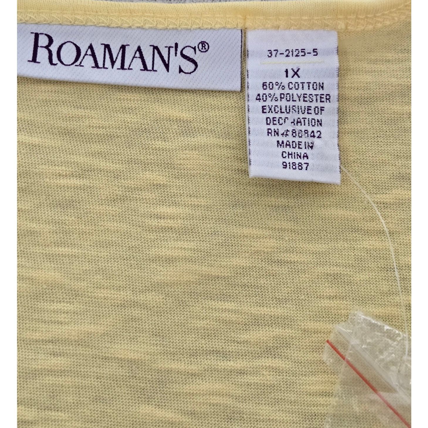 Other Roaman's Yellow Rosette Material Bodice 1X Plus NWOTS Size XXL / US 16-18 / IT 52-54 - 5 Thumbnail
